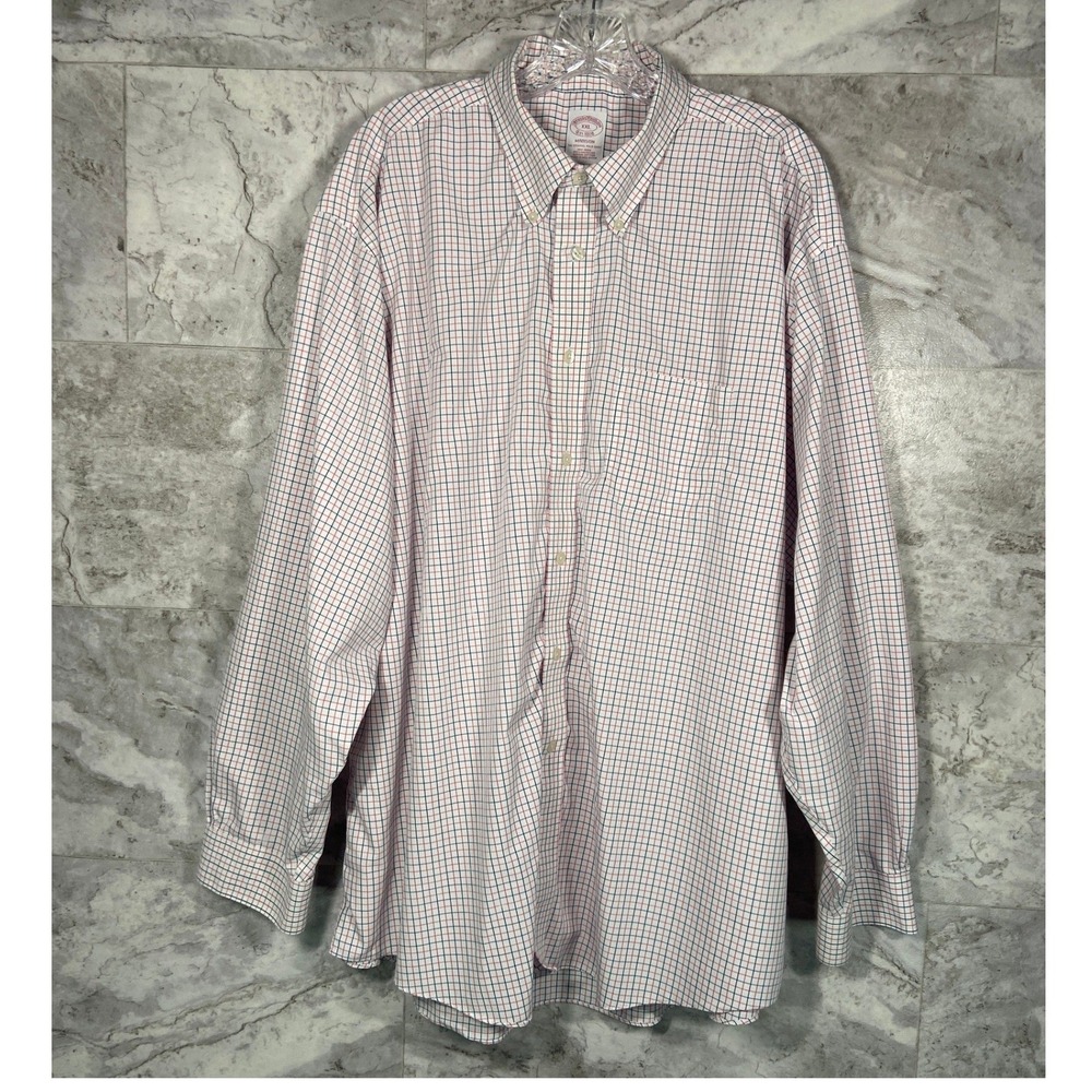 Brooks‎ Brothers Madison Non Iron Button Down Shirt Men's XXL Plaid Long Sleeve